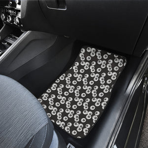 Black And White Eyeball Pattern Print Front Car Floor Mats