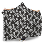 Black And White Eyeball Pattern Print Hooded Blanket