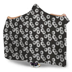 Black And White Eyeball Pattern Print Hooded Blanket