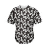 Black And White Eyeball Pattern Print Men's Baseball Jersey