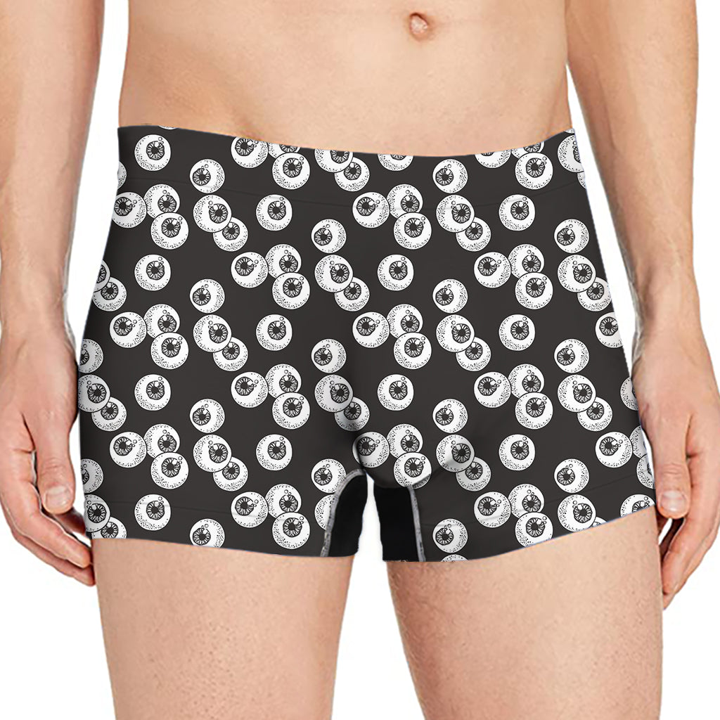 Black And White Eyeball Pattern Print Men's Boxer Briefs