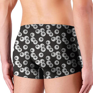 Black And White Eyeball Pattern Print Men's Boxer Briefs