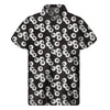 Black And White Eyeball Pattern Print Men's Short Sleeve Shirt