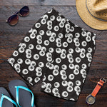 Black And White Eyeball Pattern Print Men's Shorts