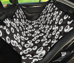 Black And White Eyeball Pattern Print Pet Car Back Seat Cover