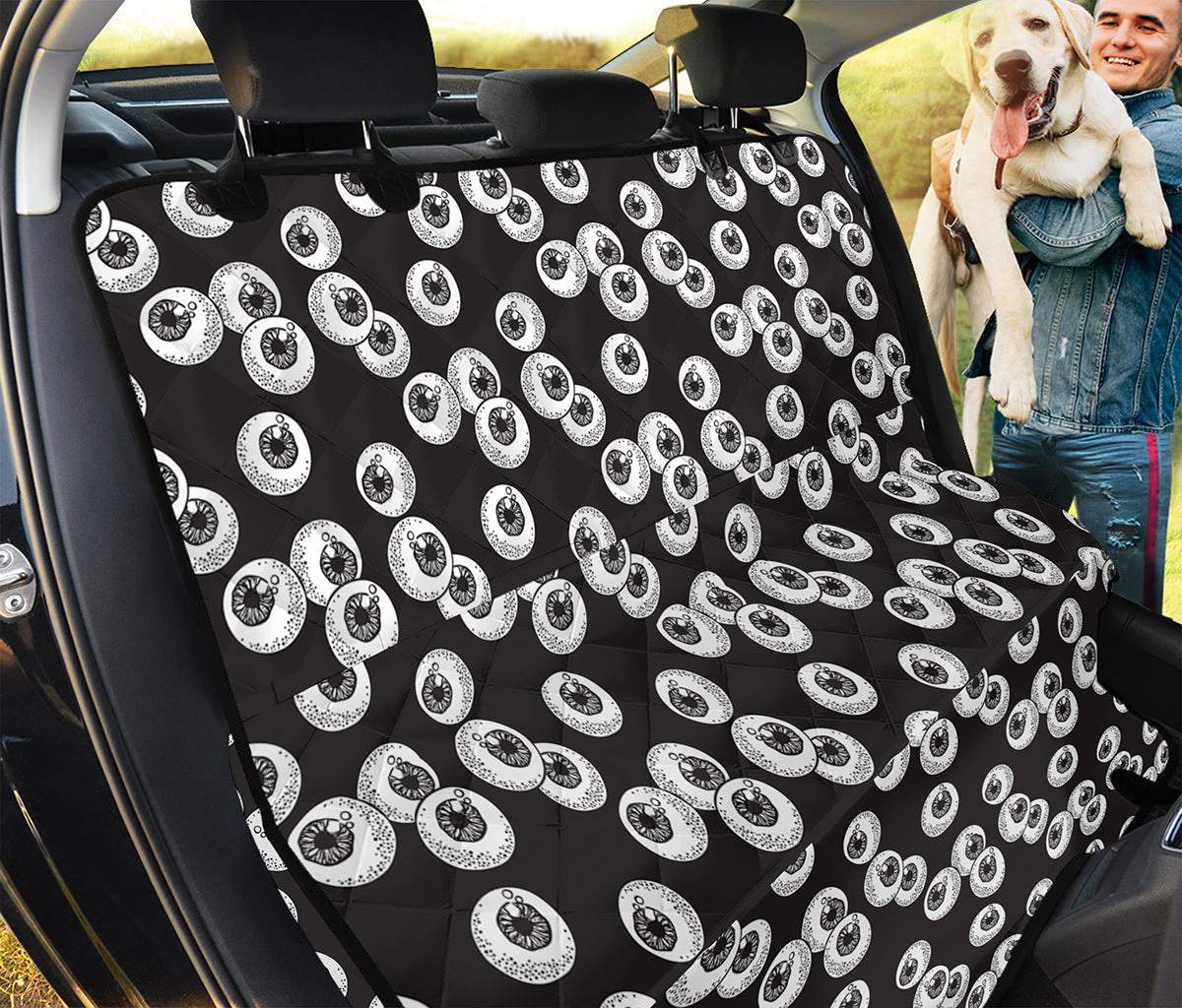 Black And White Eyeball Pattern Print Pet Car Back Seat Cover