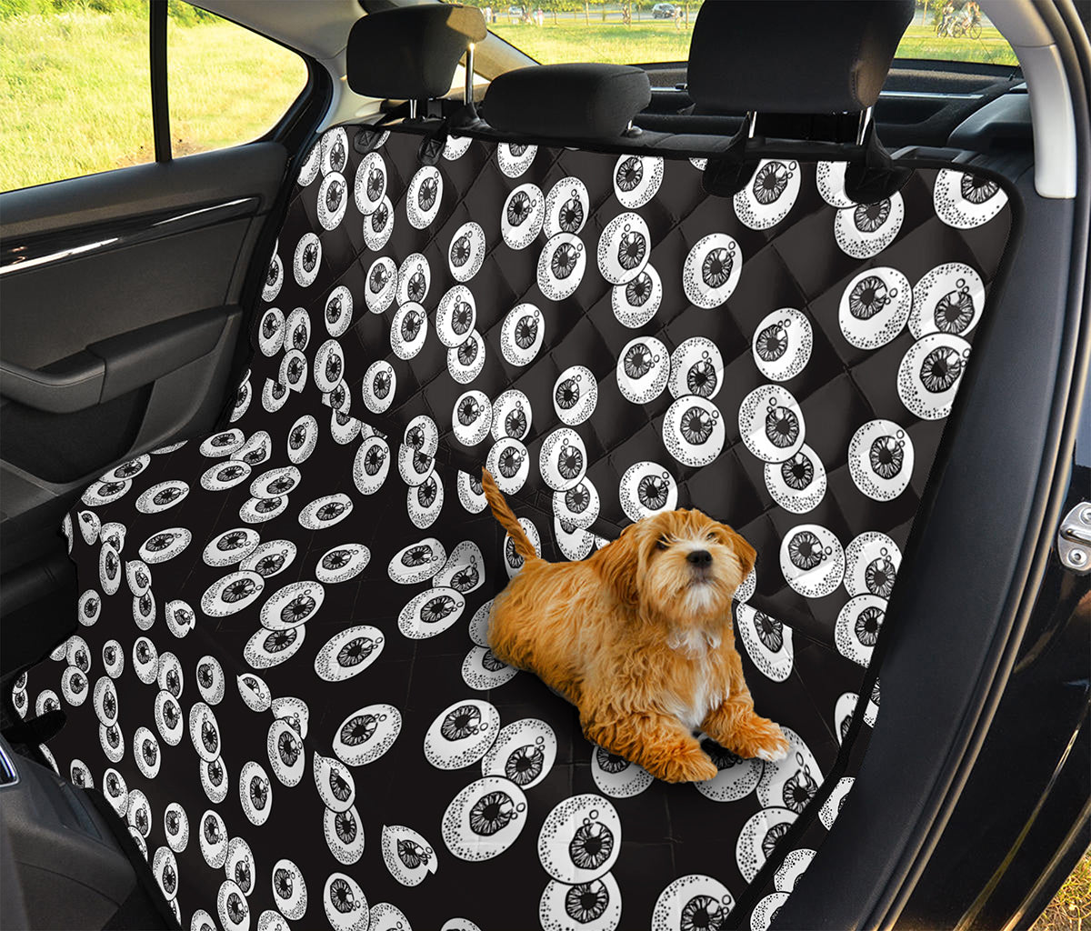 Black And White Eyeball Pattern Print Pet Car Back Seat Cover