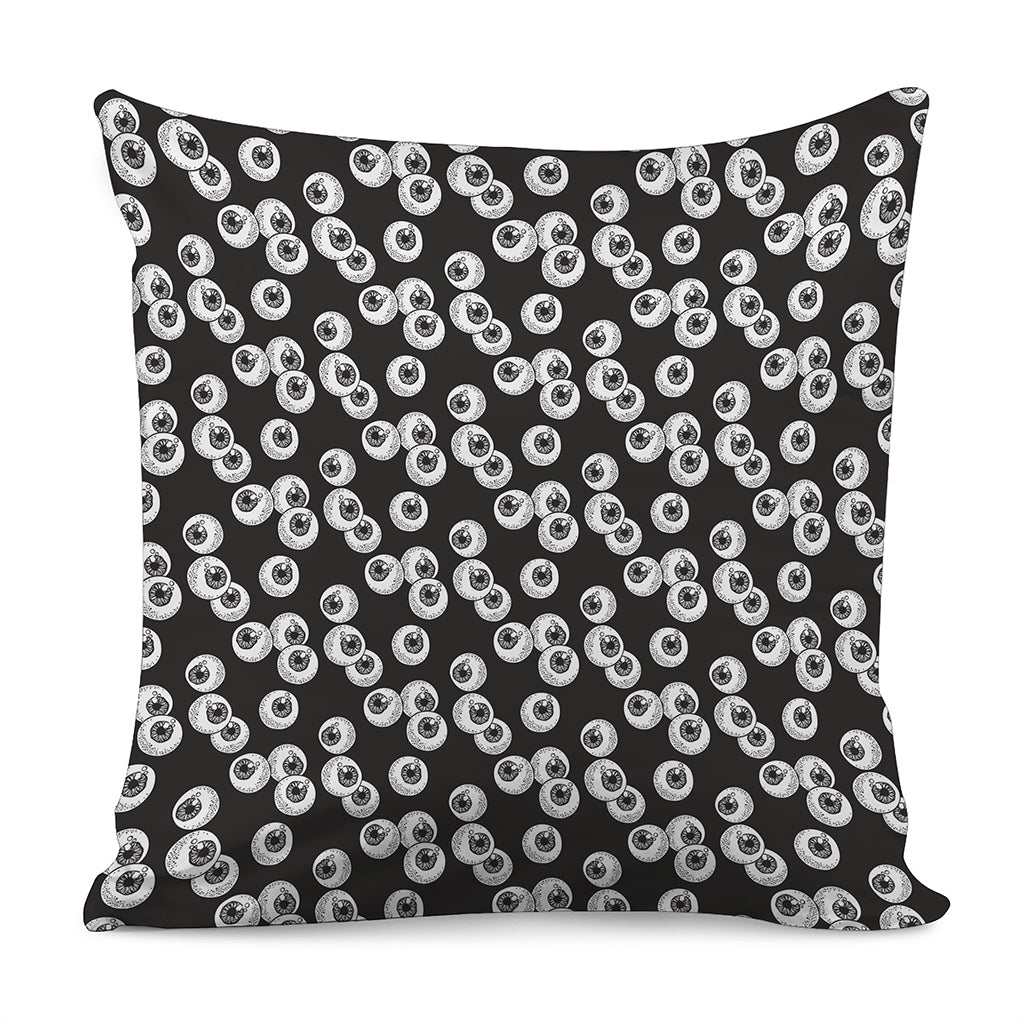 Black And White Eyeball Pattern Print Pillow Cover