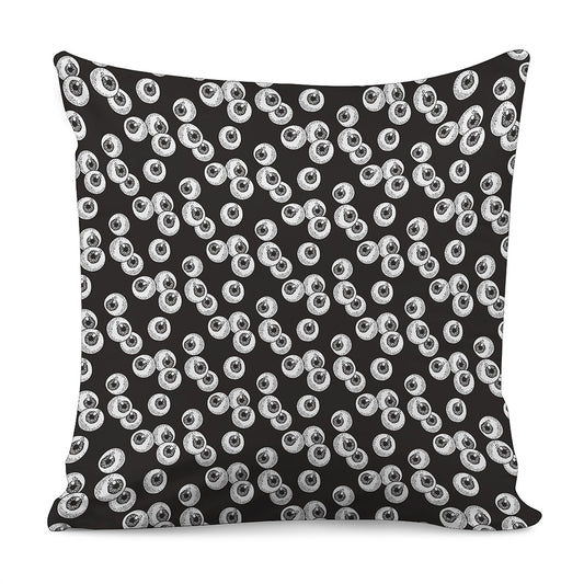 Black And White Eyeball Pattern Print Pillow Cover