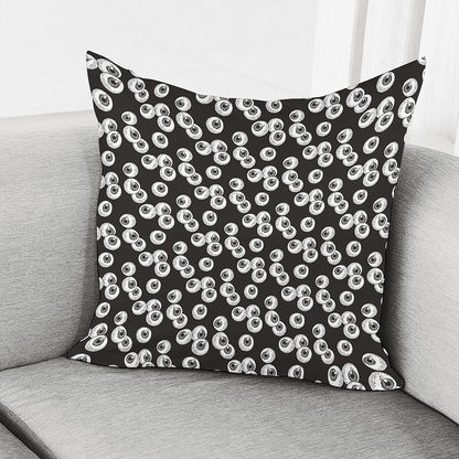 Black And White Eyeball Pattern Print Pillow Cover