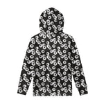 Black And White Eyeball Pattern Print Pullover Hoodie