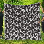 Black And White Eyeball Pattern Print Quilt