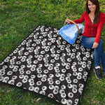 Black And White Eyeball Pattern Print Quilt