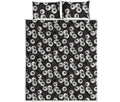 Black And White Eyeball Pattern Print Quilt Bed Set