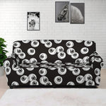 Black And White Eyeball Pattern Print Sofa Cover