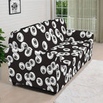 Black And White Eyeball Pattern Print Sofa Cover