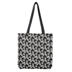 Black And White Eyeball Pattern Print Tote Bag