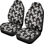 Black And White Eyeball Pattern Print Universal Fit Car Seat Covers