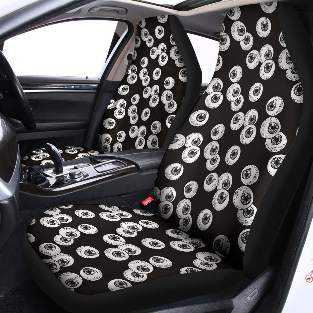 Black And White Eyeball Pattern Print Universal Fit Car Seat Covers