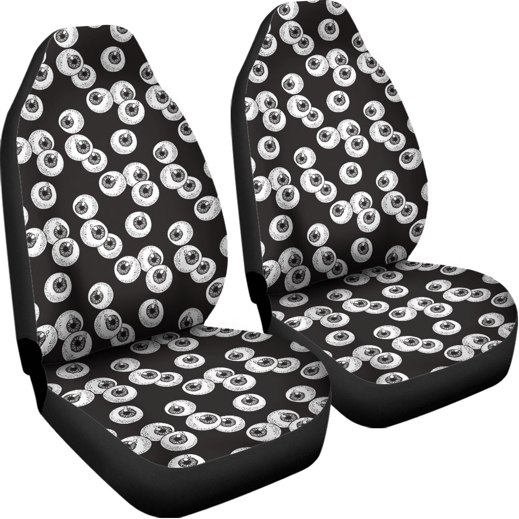 Black And White Eyeball Pattern Print Universal Fit Car Seat Covers