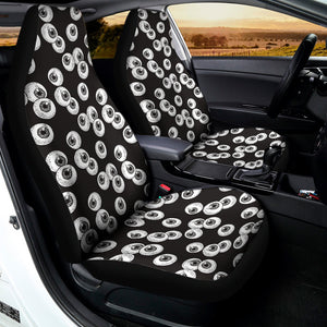 Black And White Eyeball Pattern Print Universal Fit Car Seat Covers