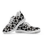 Black And White Eyeball Pattern Print White Sneakers