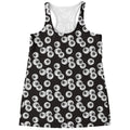 Black And White Eyeball Pattern Print Women's Racerback Tank Top