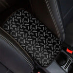 Black And White Feather Pattern Print Car Center Console Cover