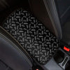 Black And White Feather Pattern Print Car Center Console Cover