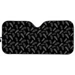 Black And White Feather Pattern Print Car Sun Shade