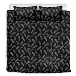Black And White Feather Pattern Print Duvet Cover Bedding Set