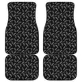 Black And White Feather Pattern Print Front and Back Car Floor Mats