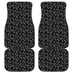 Black And White Feather Pattern Print Front and Back Car Floor Mats