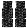 Black And White Feather Pattern Print Front and Back Car Floor Mats