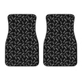 Black And White Feather Pattern Print Front Car Floor Mats