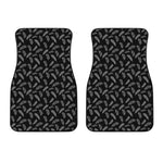 Black And White Feather Pattern Print Front Car Floor Mats