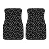 Black And White Feather Pattern Print Front Car Floor Mats