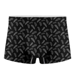 Black And White Feather Pattern Print Men's Boxer Briefs