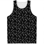 Black And White Feather Pattern Print Men's Tank Top