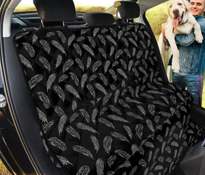 Black And White Feather Pattern Print Pet Car Back Seat Cover