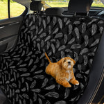 Black And White Feather Pattern Print Pet Car Back Seat Cover