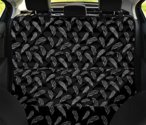 Black And White Feather Pattern Print Pet Car Back Seat Cover