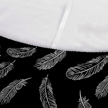 Black And White Feather Pattern Print Sofa Cover