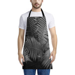 Black And White Fern Leaf Print Apron