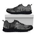 Black And White Fern Leaf Print Black Running Shoes