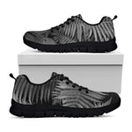 Black And White Fern Leaf Print Black Sneakers