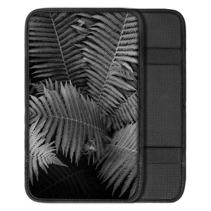 Black And White Fern Leaf Print Car Center Console Cover