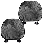 Black And White Fern Leaf Print Car Headrest Covers