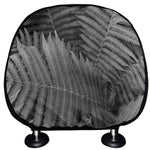 Black And White Fern Leaf Print Car Headrest Covers