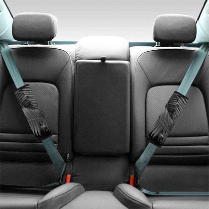 Black And White Fern Leaf Print Car Seat Belt Covers